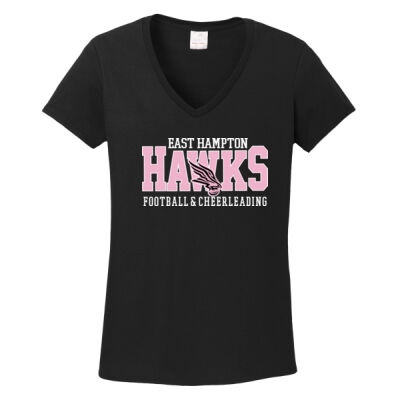Ladies V Neck T pink Logo Thumbnail